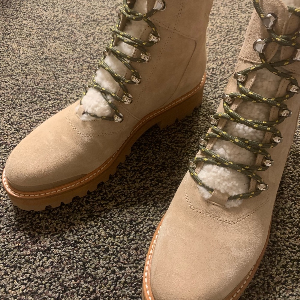 Marc fisher izzie shearling lugsole boots